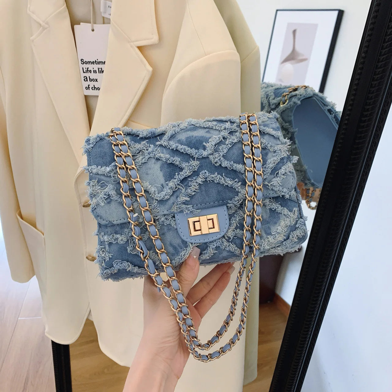 The Distressed & Blessed Denim Bag